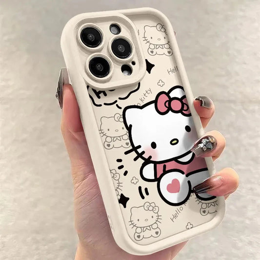 Sanrios Ins Hellos Kittys Phone Case For Xiaomi Redmi 9A 9C 10 10C 12 12C K30 K40 K50 Note 10 11 12 13 Pro 5G Cover